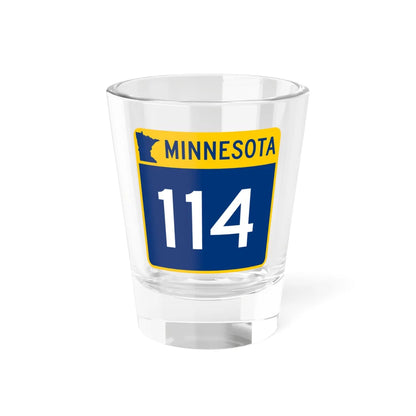 MN-114 (Minnesota) (Road Sign) Shot Glass 1.5oz 1.5oz - Go Mug Yourself