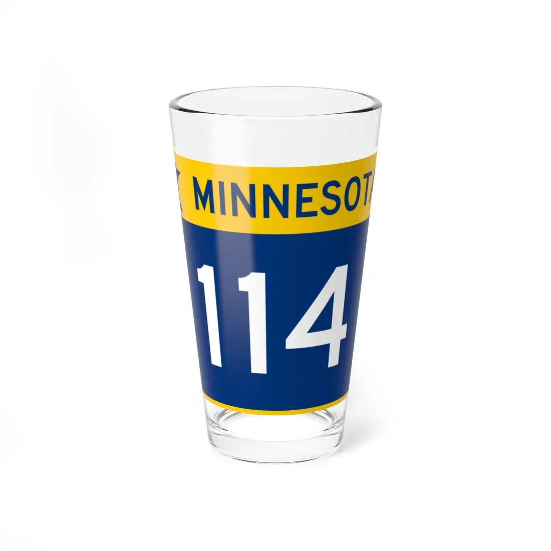 MN-114 wide (Minnesota) (Road Sign) Pint Glass 16oz 16oz - Go Mug Yourself