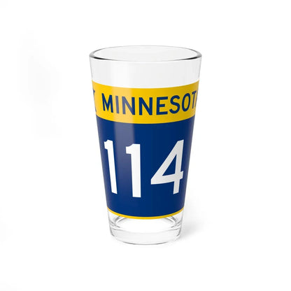 MN-114 wide (Minnesota) (Road Sign) Pint Glass 16oz 16oz - Go Mug Yourself