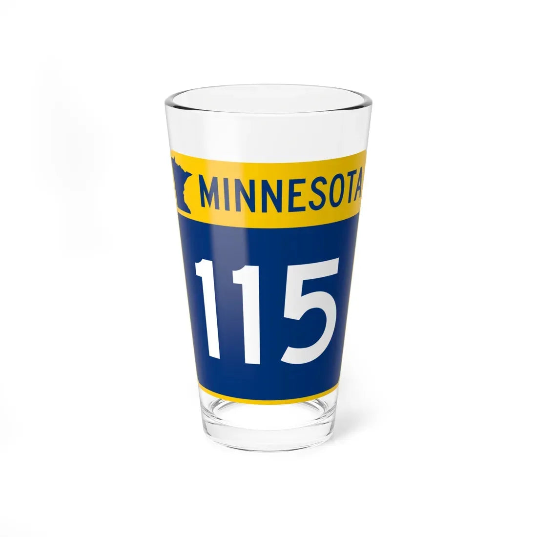 MN-115 (Minnesota) (Road Sign) Pint Glass 16oz 16oz - Go Mug Yourself