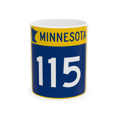 MN-115 (Minnesota) (Road Sign) White Coffee Mug 11oz - Go Mug Yourself