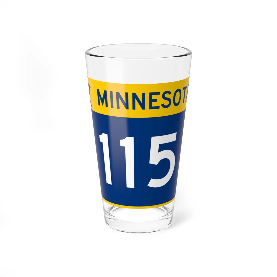 MN-115 wide (Minnesota) (Road Sign) Pint Glass 16oz 16oz - Go Mug Yourself