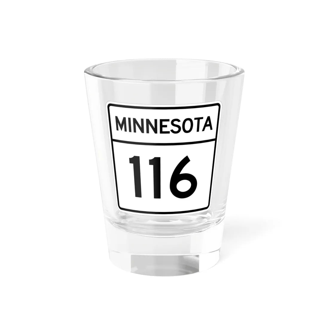 MN-116 1948 (Minnesota) (Road Sign) Shot Glass 1.5oz 1.5oz - Go Mug Yourself