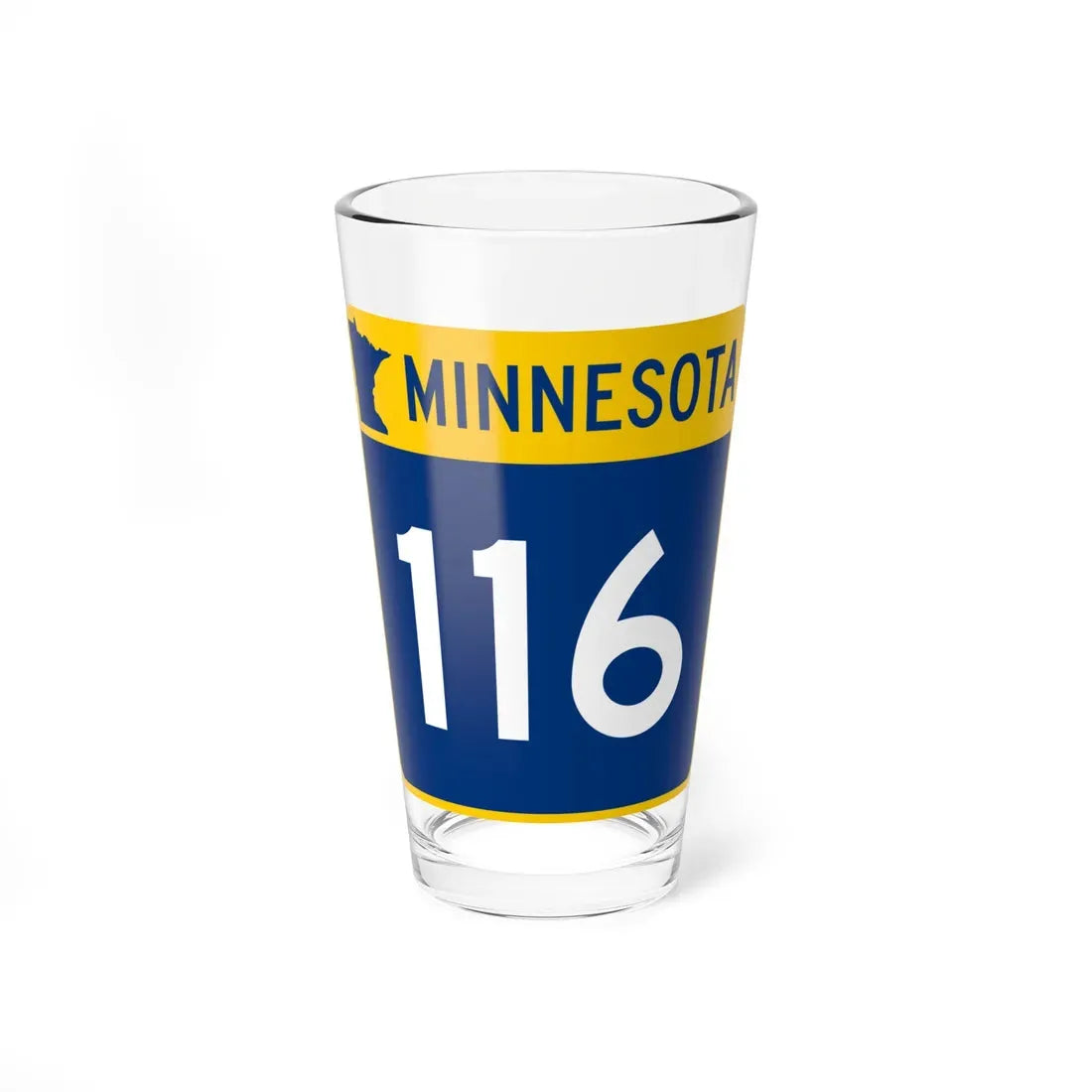 MN-116 (Minnesota) (Road Sign) Pint Glass 16oz 16oz - Go Mug Yourself