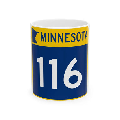 MN-116 (Minnesota) (Road Sign) White Coffee Mug 11oz - Go Mug Yourself