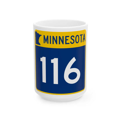 MN-116 (Minnesota) (Road Sign) White Coffee Mug 15oz - Go Mug Yourself