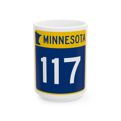 MN-117 (Minnesota) (Road Sign) White Coffee Mug 15oz - Go Mug Yourself