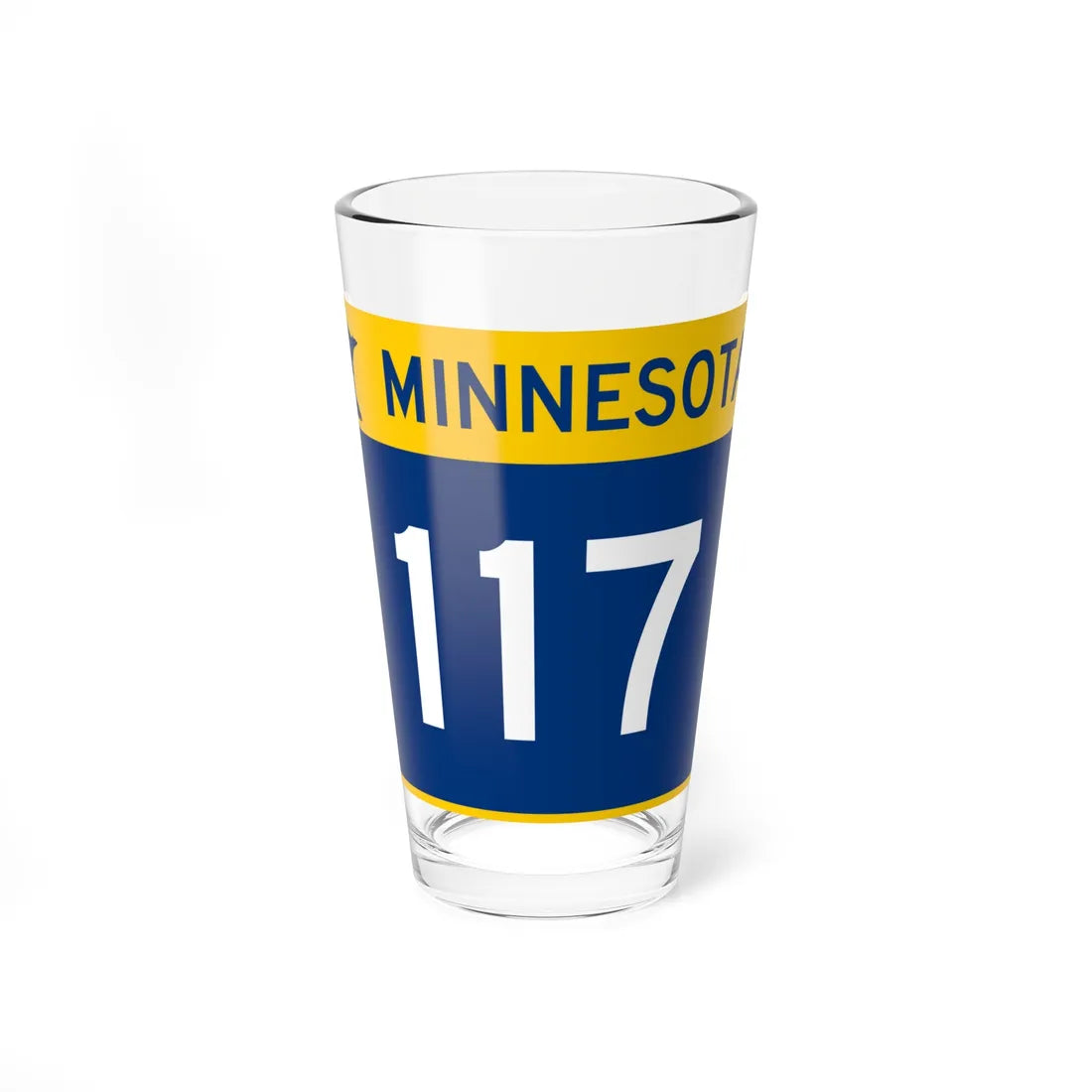 MN-117 wide (Minnesota) (Road Sign) Pint Glass 16oz 16oz - Go Mug Yourself