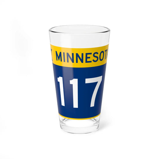 MN-117 wide (Minnesota) (Road Sign) Pint Glass 16oz 16oz - Go Mug Yourself