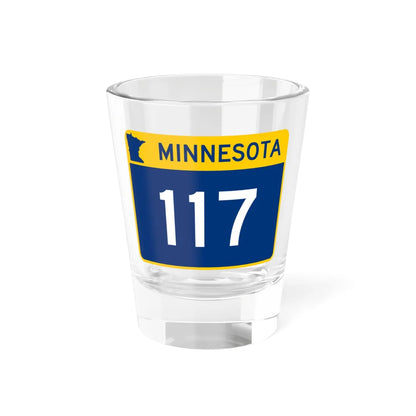 MN-117 wide (Minnesota) (Road Sign) Shot Glass 1.5oz 1.5oz - Go Mug Yourself