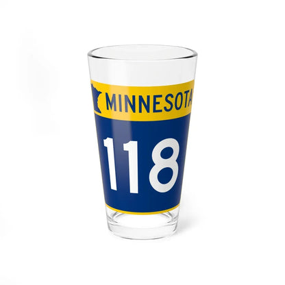 MN-118 (Minnesota) (Road Sign) Pint Glass 16oz 16oz - Go Mug Yourself