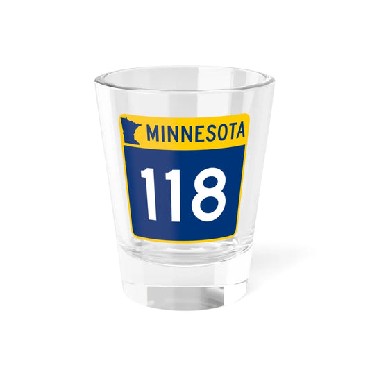 MN-118 (Minnesota) (Road Sign) Shot Glass 1.5oz 1.5oz - Go Mug Yourself