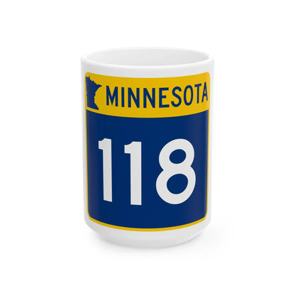 MN-118 (Minnesota) (Road Sign) White Coffee Mug 15oz - Go Mug Yourself