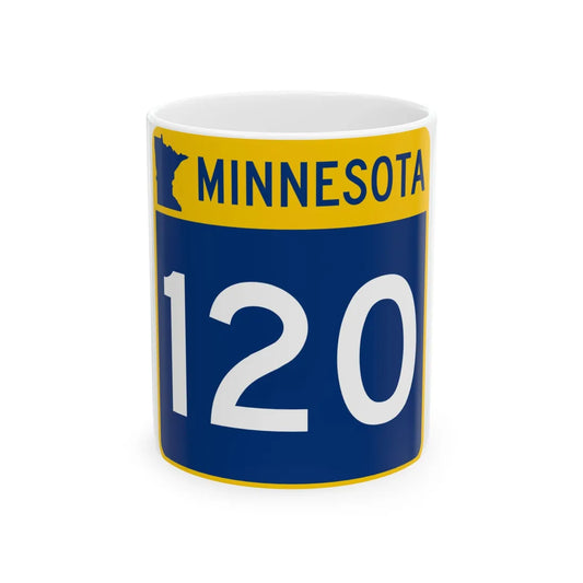 MN-120 (Minnesota) (Road Sign) White Coffee Mug 11oz - Go Mug Yourself