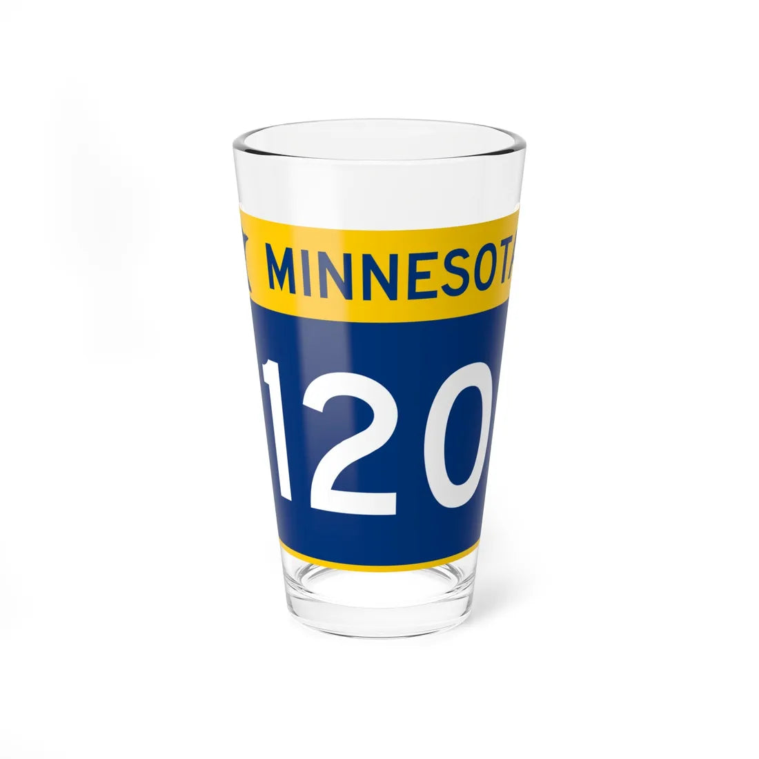 MN-120 wide (Minnesota) (Road Sign) Pint Glass 16oz - Go Mug Yourself