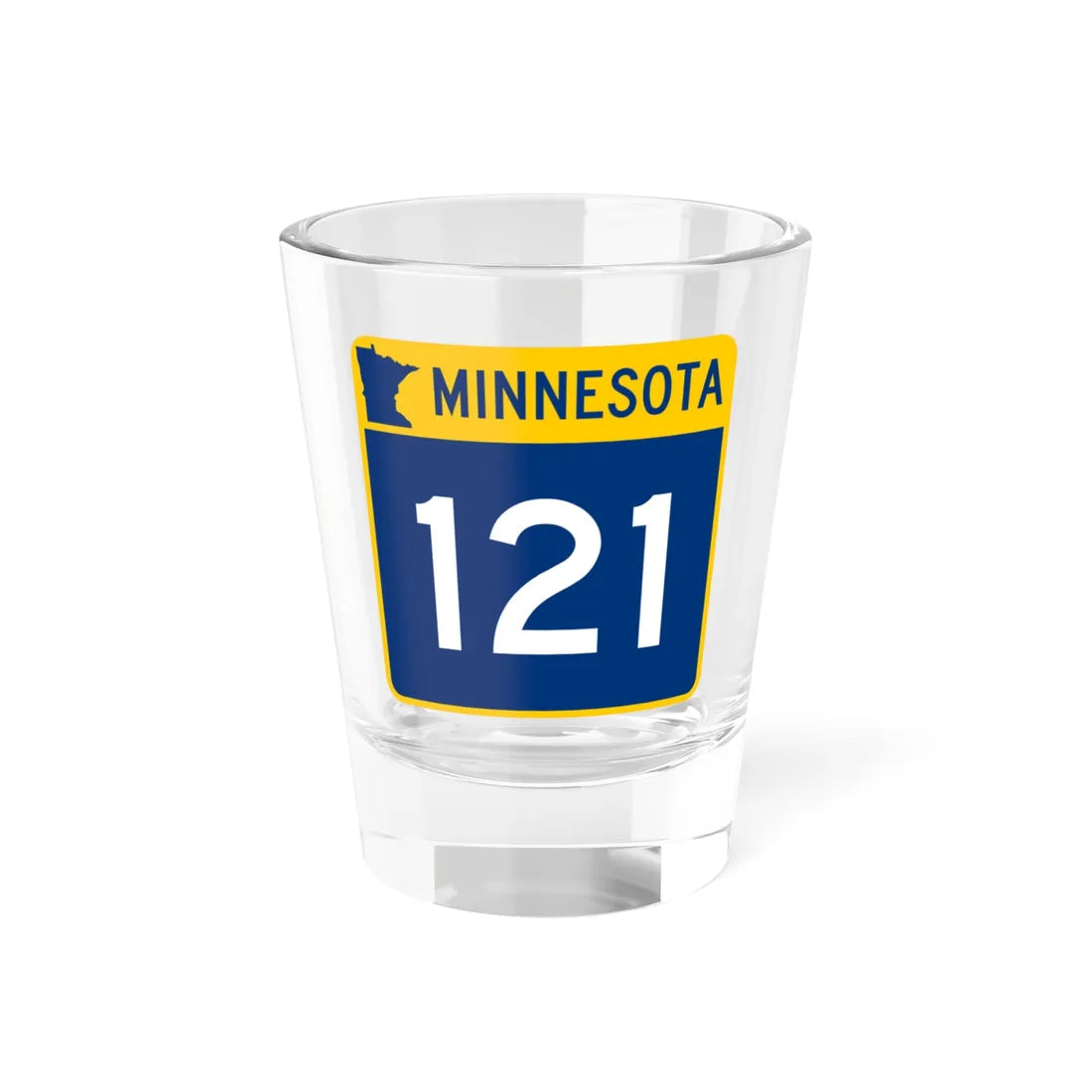 MN-121 (Minnesota) (Road Sign) Shot Glass 1.5oz 1.5oz - Go Mug Yourself