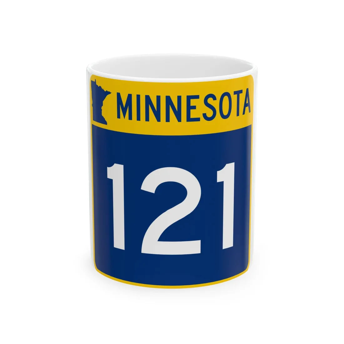 MN-121 (Minnesota) (Road Sign) White Coffee Mug 11oz - Go Mug Yourself