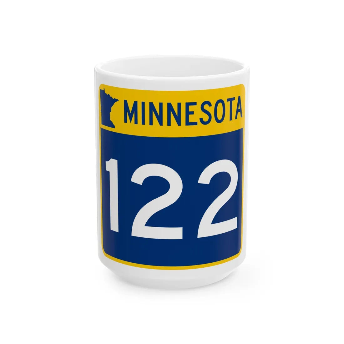 MN-122 (Minnesota) (Road Sign) White Coffee Mug 15oz - Go Mug Yourself
