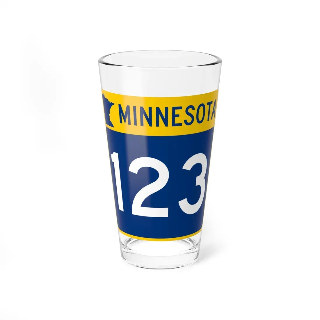 MN-123 (Minnesota) (Road Sign) Pint Glass 16oz 16oz - Go Mug Yourself