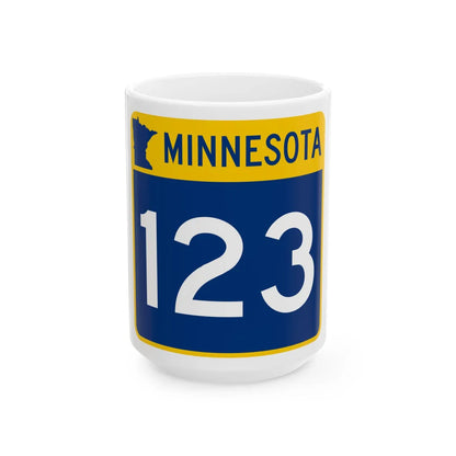 MN-123 (Minnesota) (Road Sign) White Coffee Mug 15oz - Go Mug Yourself