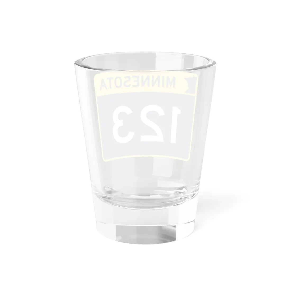 MN-123 wide (Minnesota) (Road Sign) Shot Glass 1.5oz - Go Mug Yourself