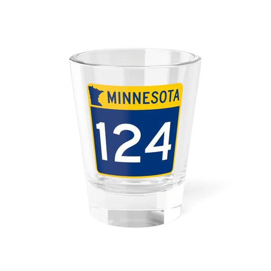 MN-124 (Minnesota) (Road Sign) Shot Glass 1.5oz 1.5oz - Go Mug Yourself