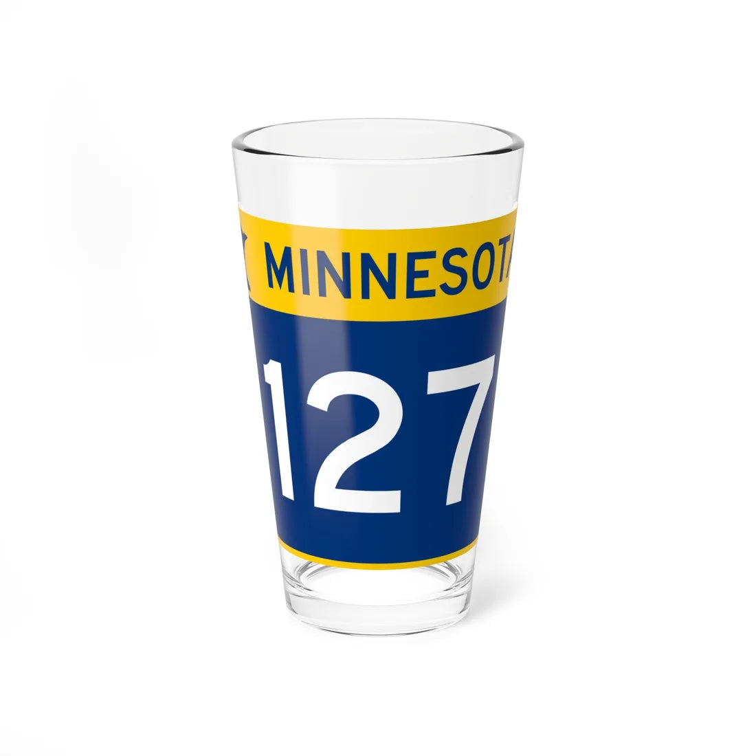 MN-127 wide (Minnesota) (Road Sign) Pint Glass 16oz 16oz - Go Mug Yourself