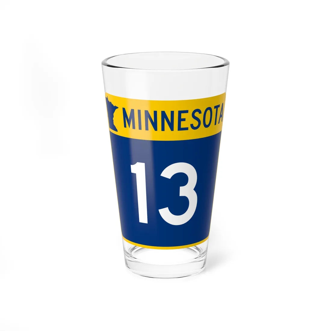 MN-13 (Minnesota) (Road Sign) Pint Glass 16oz 16oz - Go Mug Yourself