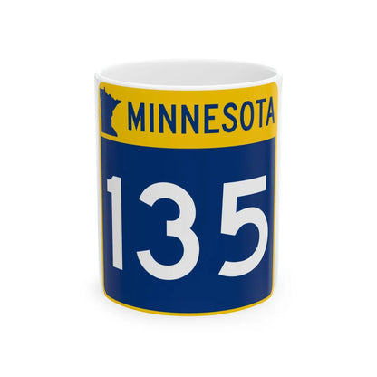 MN-135 (Minnesota) (Road Sign) White Coffee Mug 11oz - Go Mug Yourself