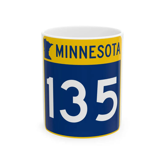 MN-135 (Minnesota) (Road Sign) White Coffee Mug 11oz - Go Mug Yourself