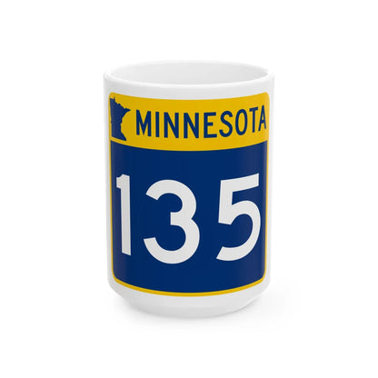 MN-135 (Minnesota) (Road Sign) White Coffee Mug 15oz - Go Mug Yourself