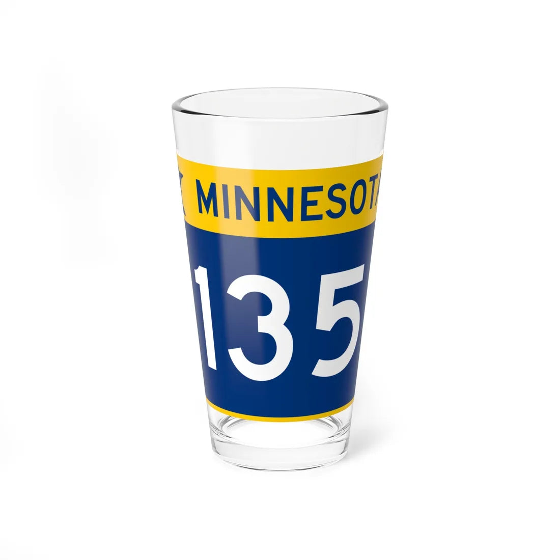 MN-135 wide (Minnesota) (Road Sign) Pint Glass 16oz 16oz - Go Mug Yourself