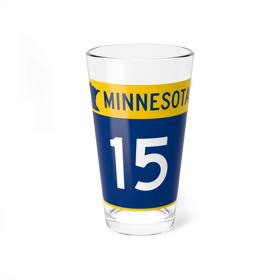 MN-15 (Minnesota) (Road Sign) Pint Glass 16oz 16oz - Go Mug Yourself