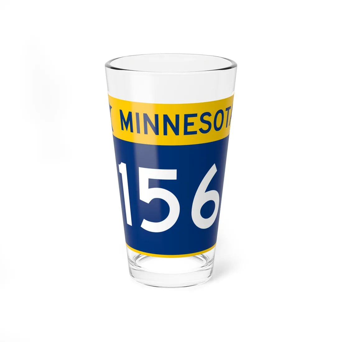 MN-156 wide (Minnesota) (Road Sign) Pint Glass 16oz 16oz - Go Mug Yourself