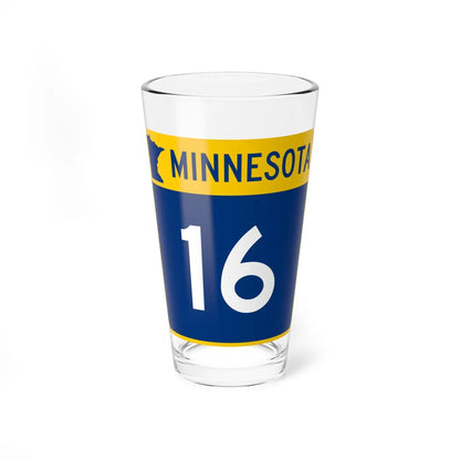 MN-16 (Minnesota) (Road Sign) Pint Glass 16oz 16oz - Go Mug Yourself