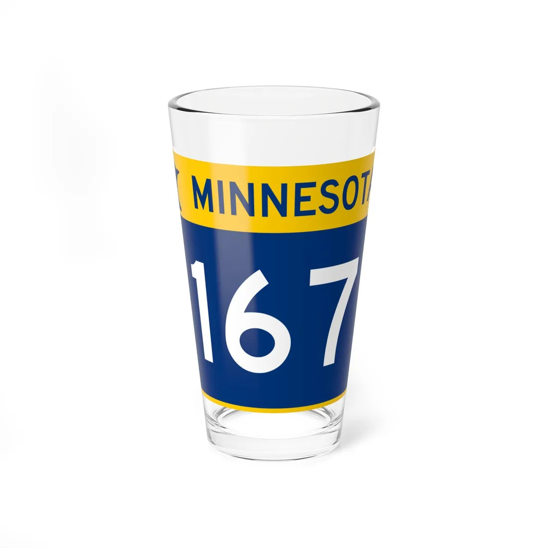 MN-167 wide (Minnesota) (Road Sign) Pint Glass 16oz 16oz - Go Mug Yourself