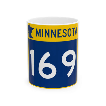 MN-169 (Minnesota) (Road Sign) White Coffee Mug 11oz - Go Mug Yourself