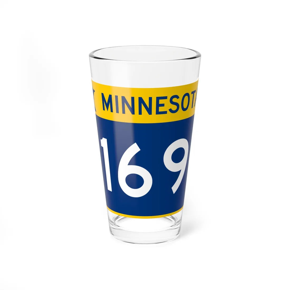 MN-169 wide (Minnesota) (Road Sign) Pint Glass 16oz - Go Mug Yourself