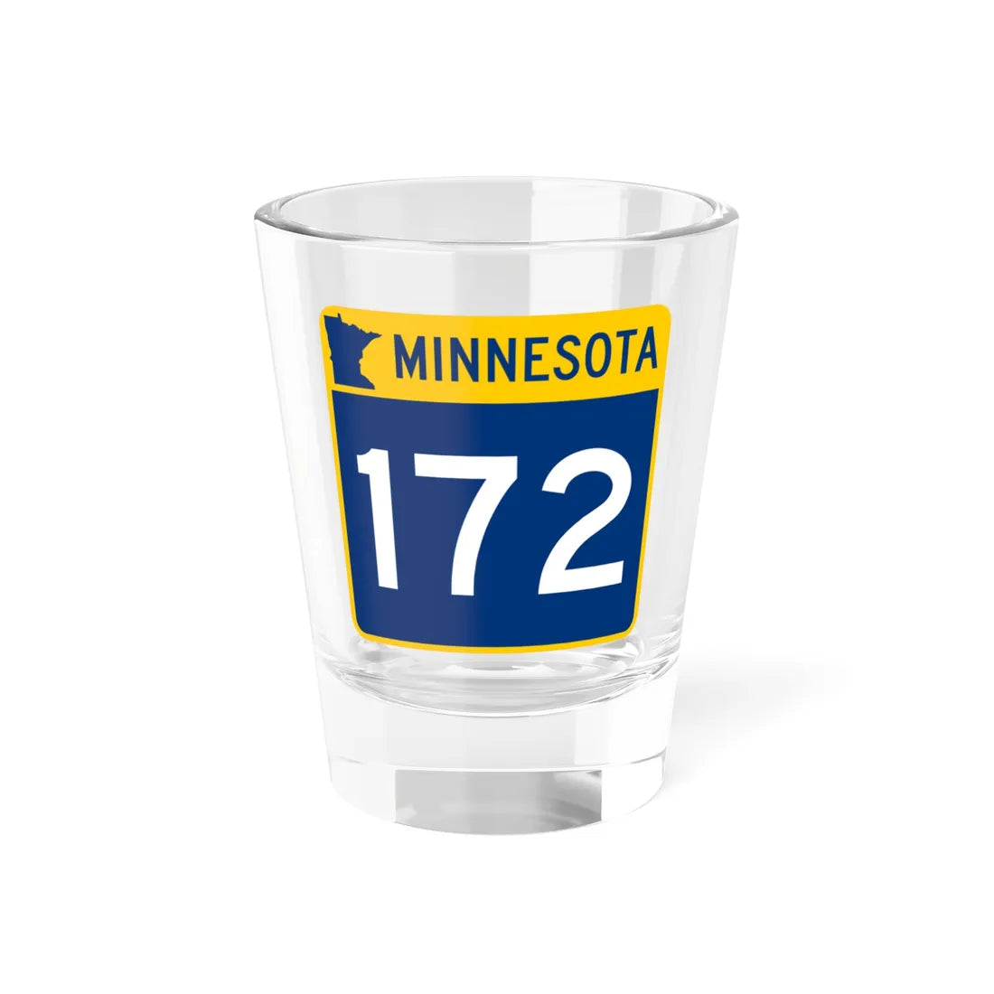 MN-172 (Minnesota) (Road Sign) Shot Glass 1.5oz 1.5oz - Go Mug Yourself