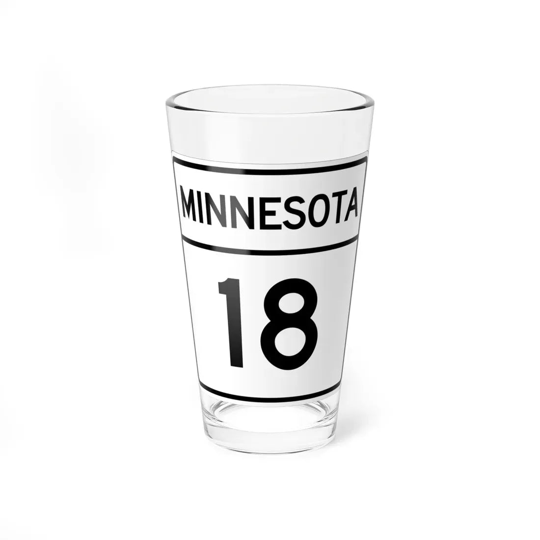 MN-18 1948 (Minnesota) (Road Sign) Pint Glass 16oz 16oz - Go Mug Yourself