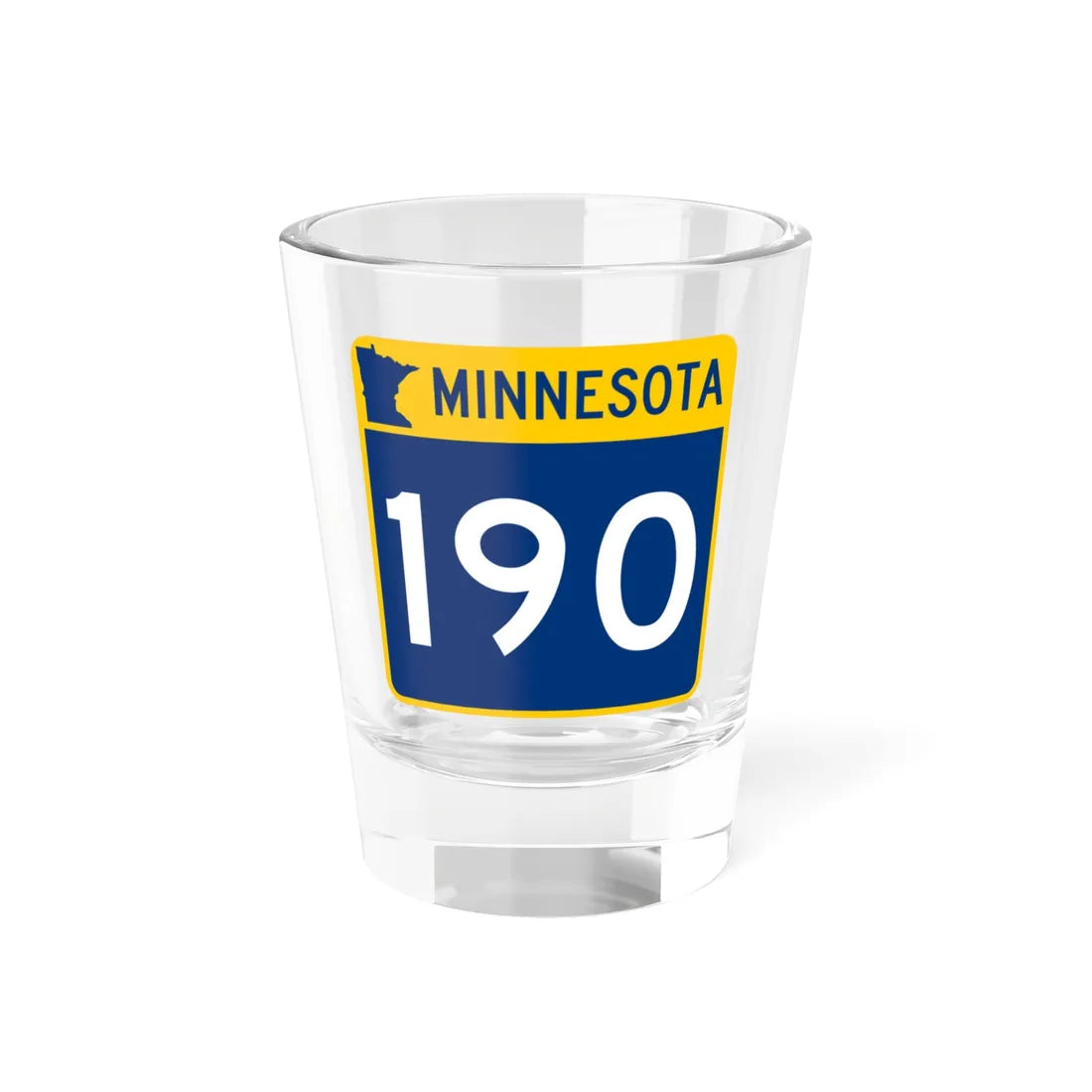 MN-190 (Minnesota) (Road Sign) Shot Glass 1.5oz 1.5oz - Go Mug Yourself