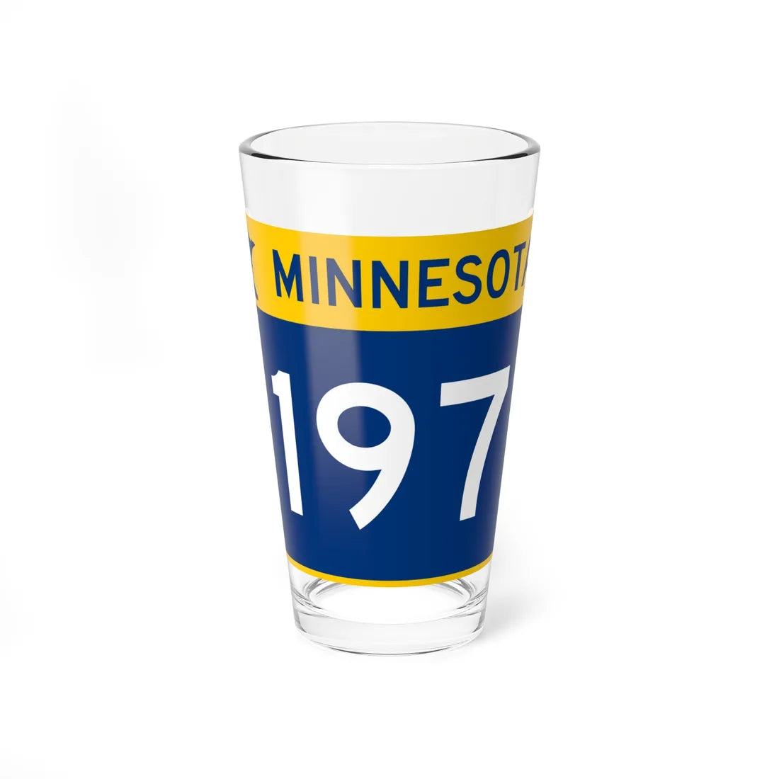 MN-197 wide (Minnesota) (Road Sign) Pint Glass 16oz 16oz - Go Mug Yourself