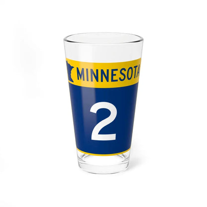 MN-2 (Minnesota) (Road Sign) Pint Glass 16oz 16oz - Go Mug Yourself