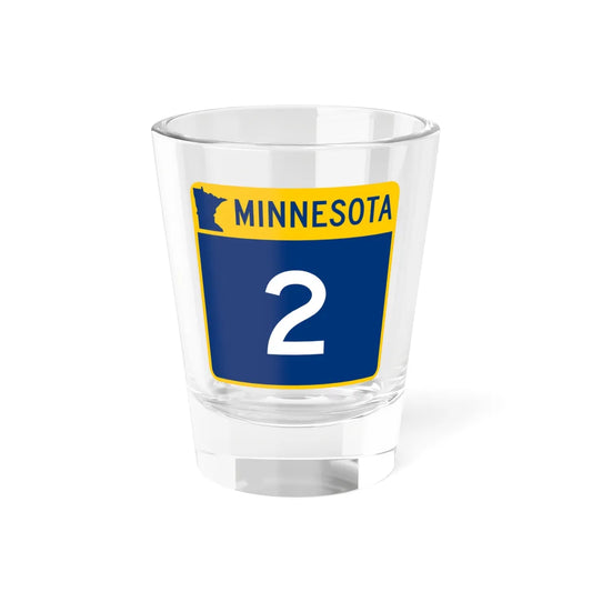 MN-2 (Minnesota) (Road Sign) Shot Glass 1.5oz 1.5oz - Go Mug Yourself