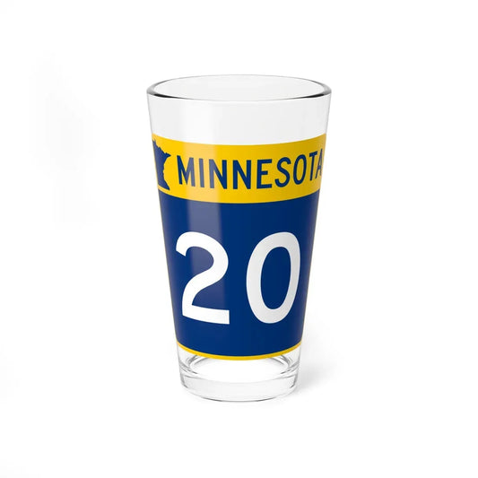 MN-20 (Minnesota) (Road Sign) Pint Glass 16oz 16oz - Go Mug Yourself