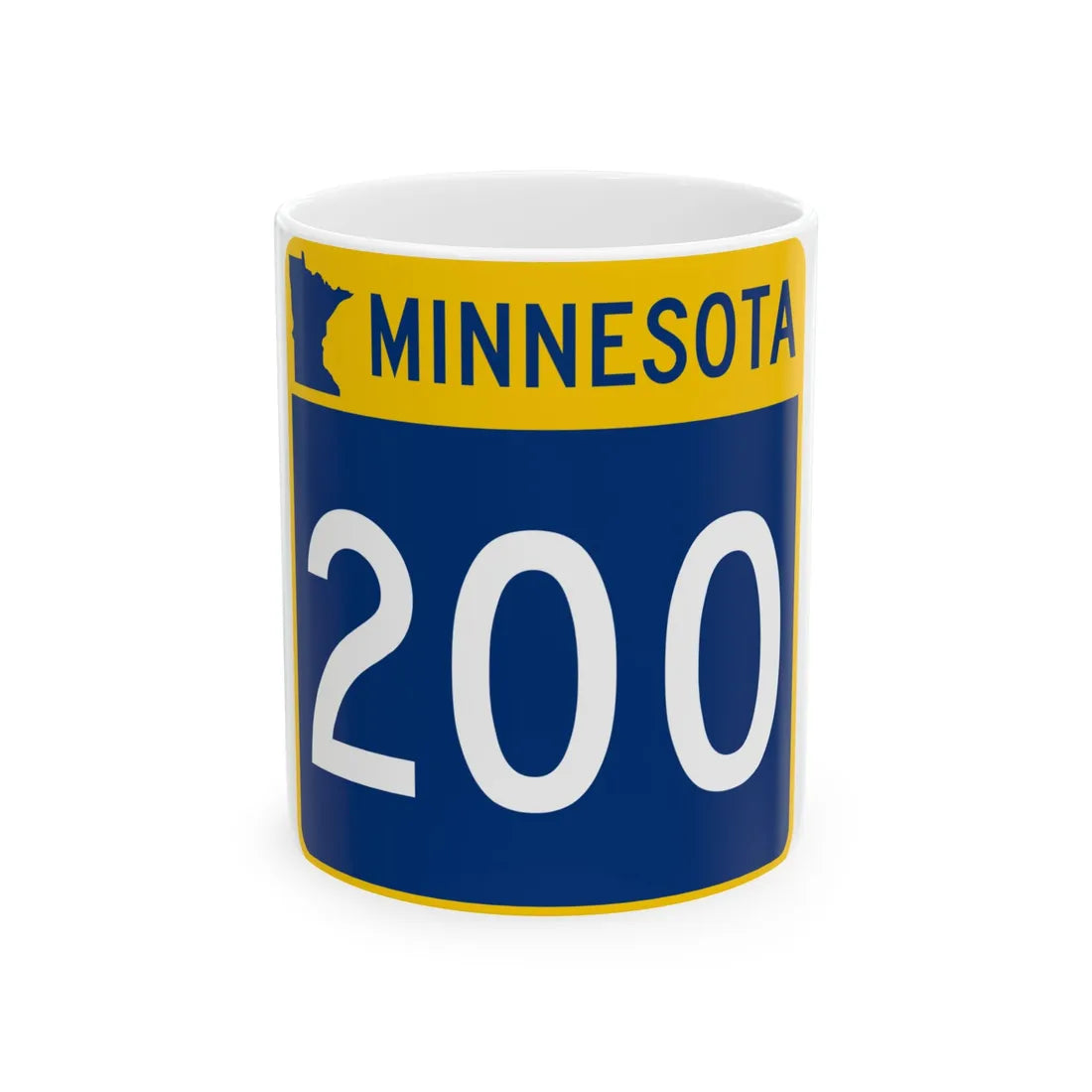 MN-200 (Minnesota) (Road Sign) White Coffee Mug 11oz - Go Mug Yourself