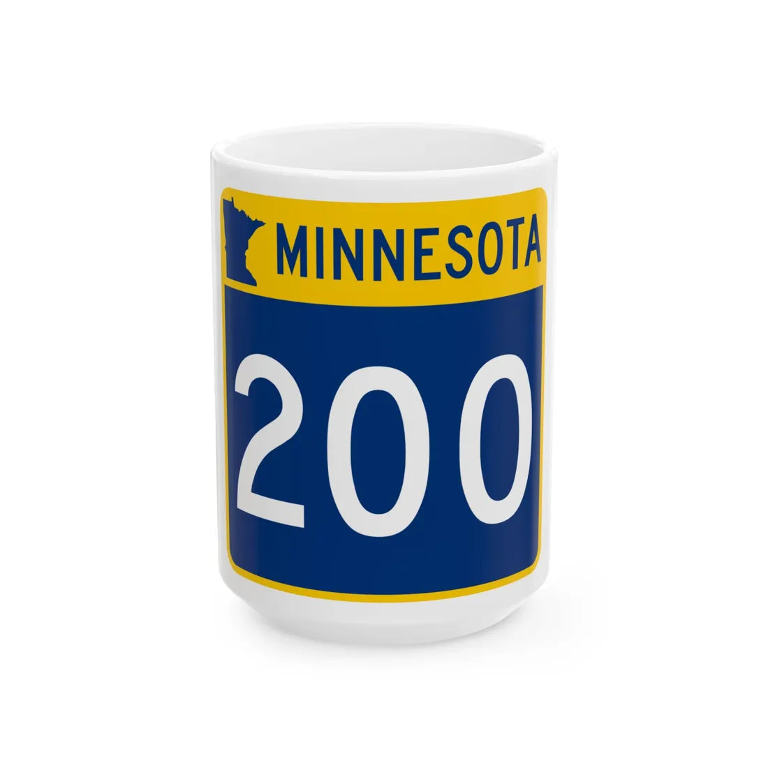 MN-200 (Minnesota) (Road Sign) White Coffee Mug 15oz - Go Mug Yourself
