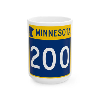 MN-200 (Minnesota) (Road Sign) White Coffee Mug 15oz - Go Mug Yourself