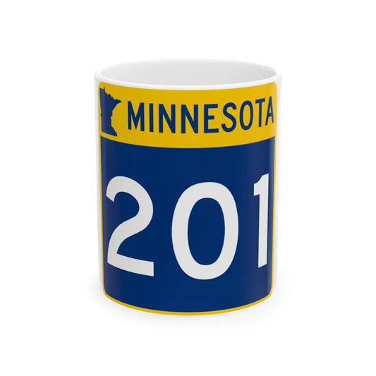 MN-201 (Minnesota) (Road Sign) White Coffee Mug 11oz - Go Mug Yourself