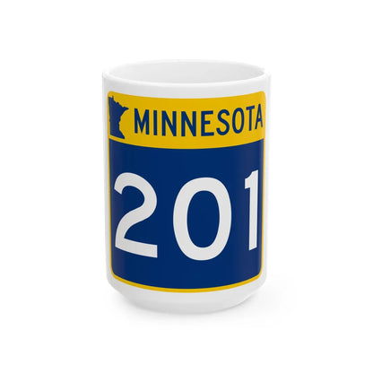 MN-201 (Minnesota) (Road Sign) White Coffee Mug 15oz - Go Mug Yourself